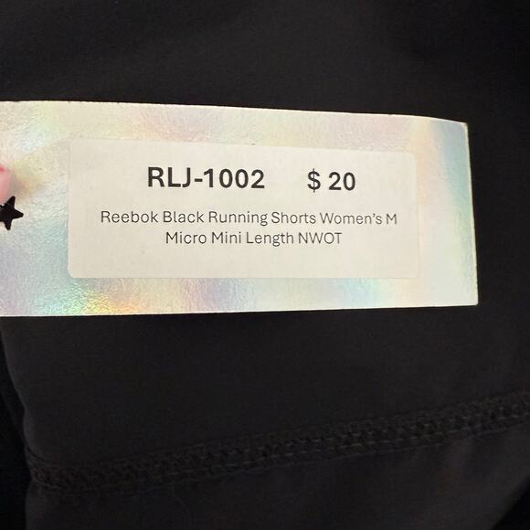 Reebok Black Running Shorts Women’s M Micro Mini Length NWOT - Picture 4 of 7